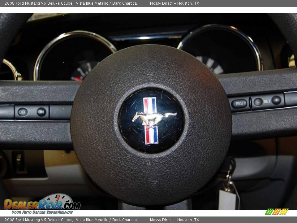 2008 Ford Mustang V6 Deluxe Coupe Vista Blue Metallic / Dark Charcoal Photo #26