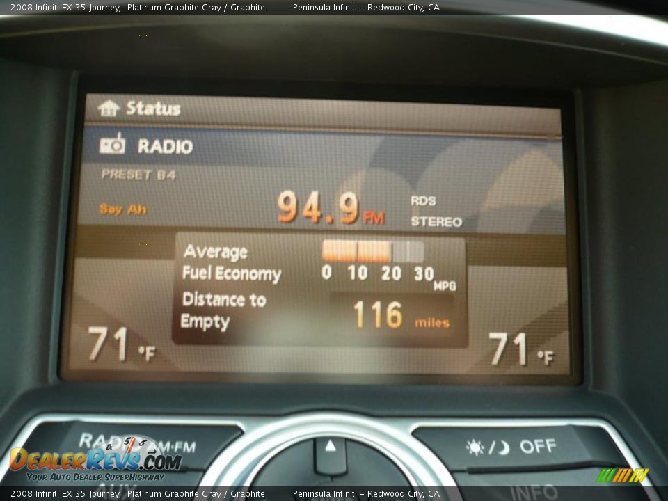 2008 Infiniti EX 35 Journey Platinum Graphite Gray / Graphite Photo #23