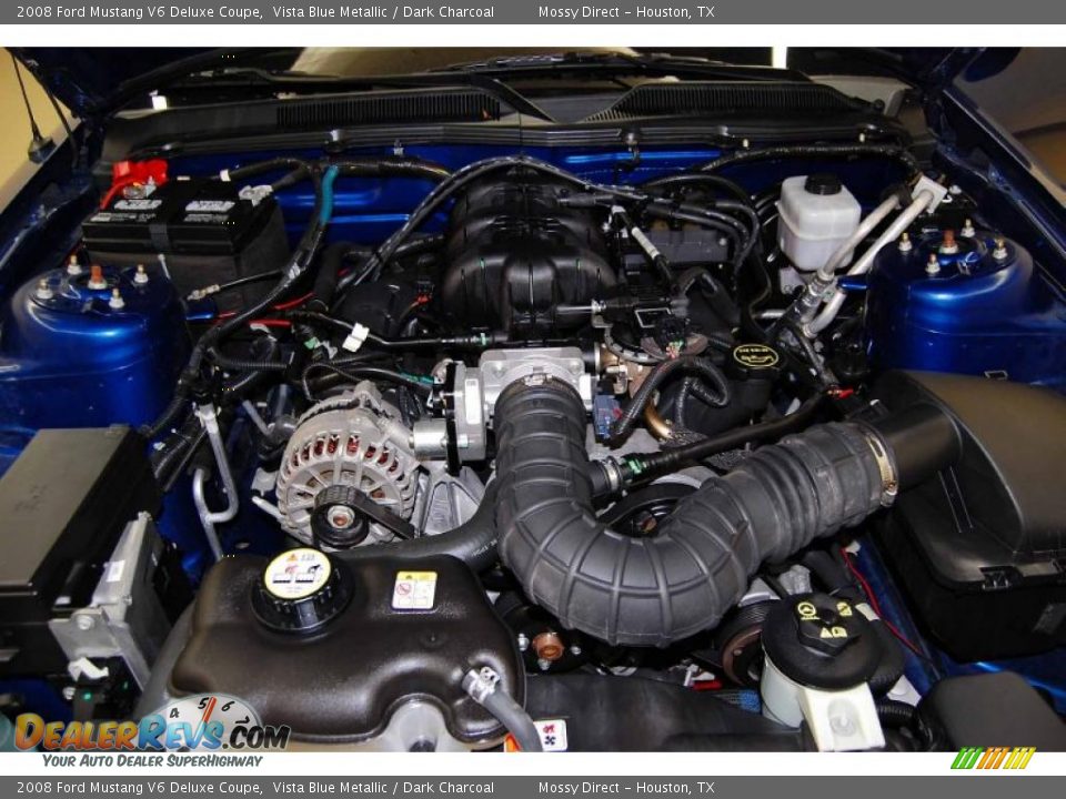 2008 Ford Mustang V6 Deluxe Coupe Vista Blue Metallic / Dark Charcoal Photo #28