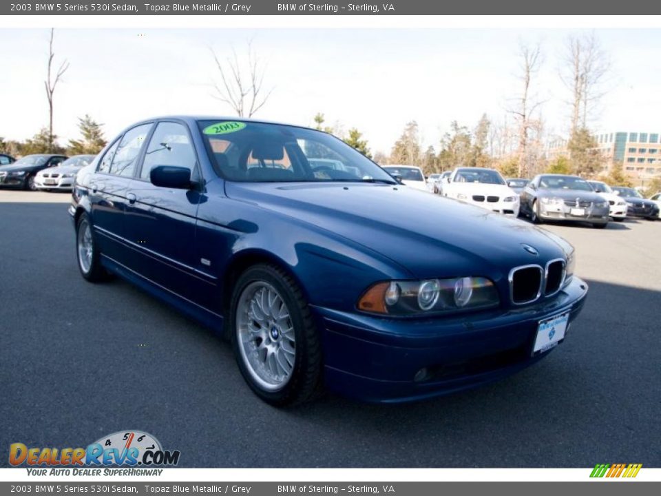 2003 BMW 5 Series 530i Sedan Topaz Blue Metallic / Grey Photo #2