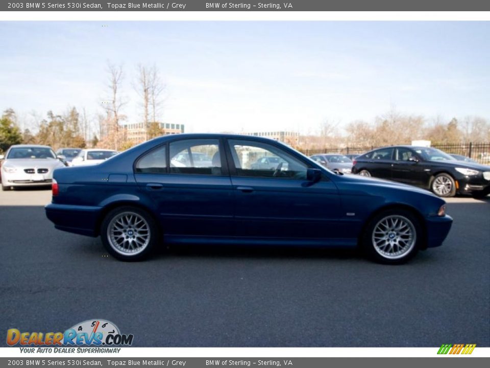 2003 BMW 5 Series 530i Sedan Topaz Blue Metallic / Grey Photo #3