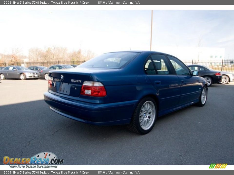 2003 BMW 5 Series 530i Sedan Topaz Blue Metallic / Grey Photo #4