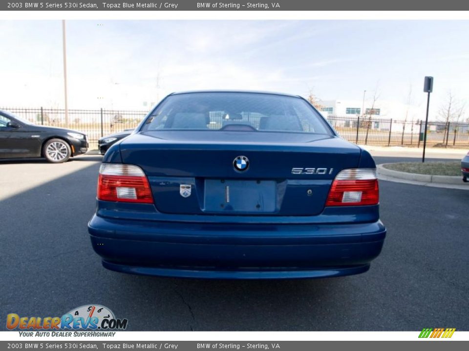 2003 BMW 5 Series 530i Sedan Topaz Blue Metallic / Grey Photo #5