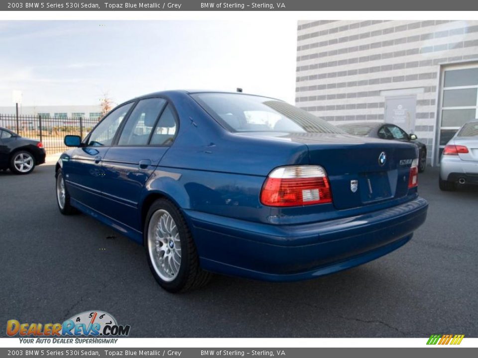 2003 BMW 5 Series 530i Sedan Topaz Blue Metallic / Grey Photo #6