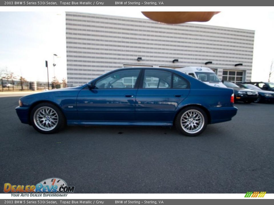 2003 BMW 5 Series 530i Sedan Topaz Blue Metallic / Grey Photo #7