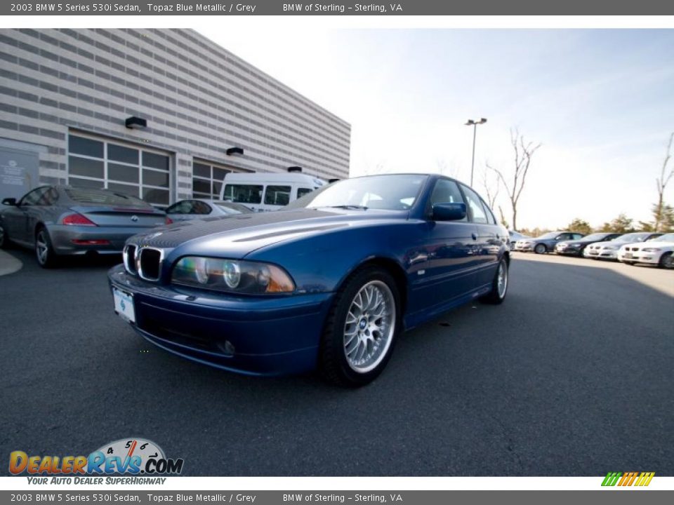 2003 BMW 5 Series 530i Sedan Topaz Blue Metallic / Grey Photo #8