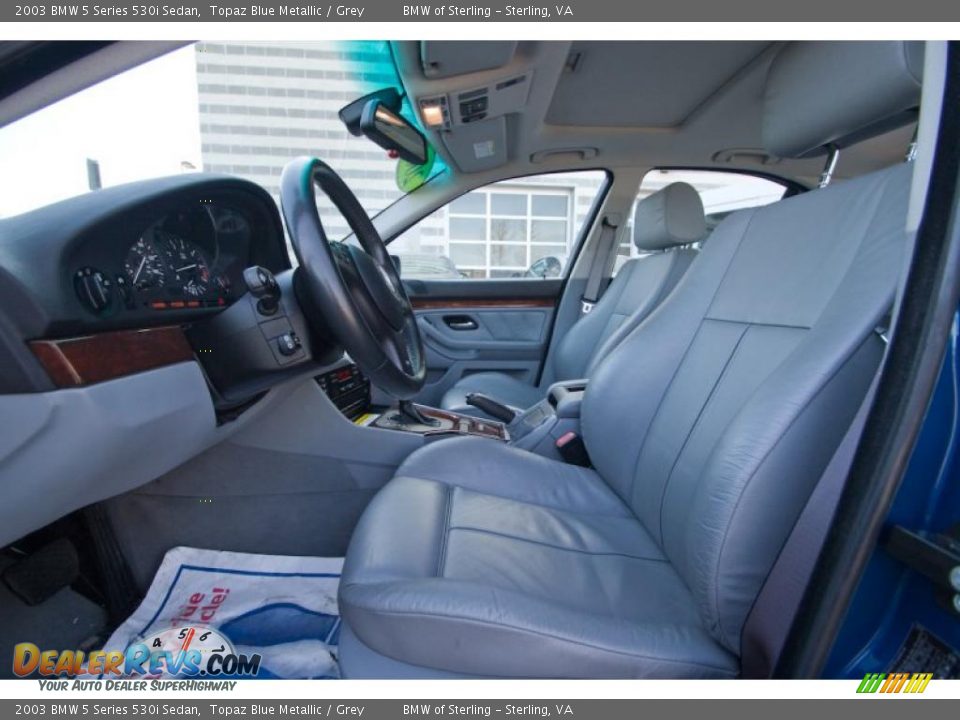 2003 BMW 5 Series 530i Sedan Topaz Blue Metallic / Grey Photo #9