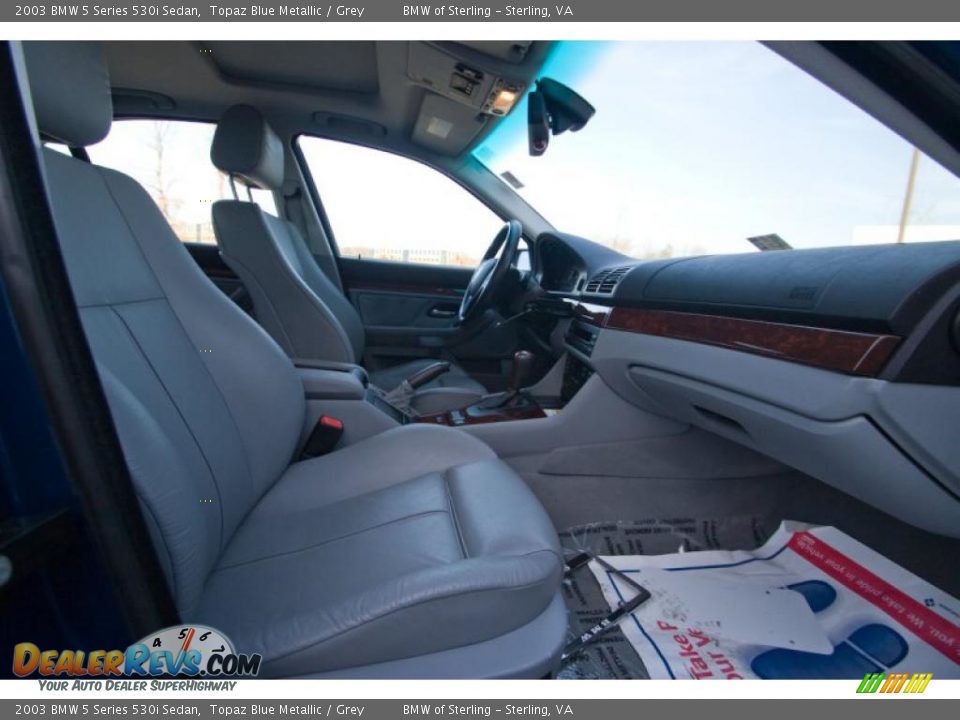 2003 BMW 5 Series 530i Sedan Topaz Blue Metallic / Grey Photo #13
