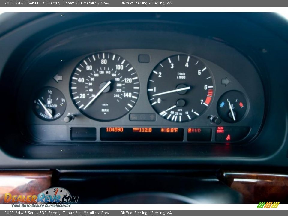 2003 BMW 5 Series 530i Sedan Topaz Blue Metallic / Grey Photo #14