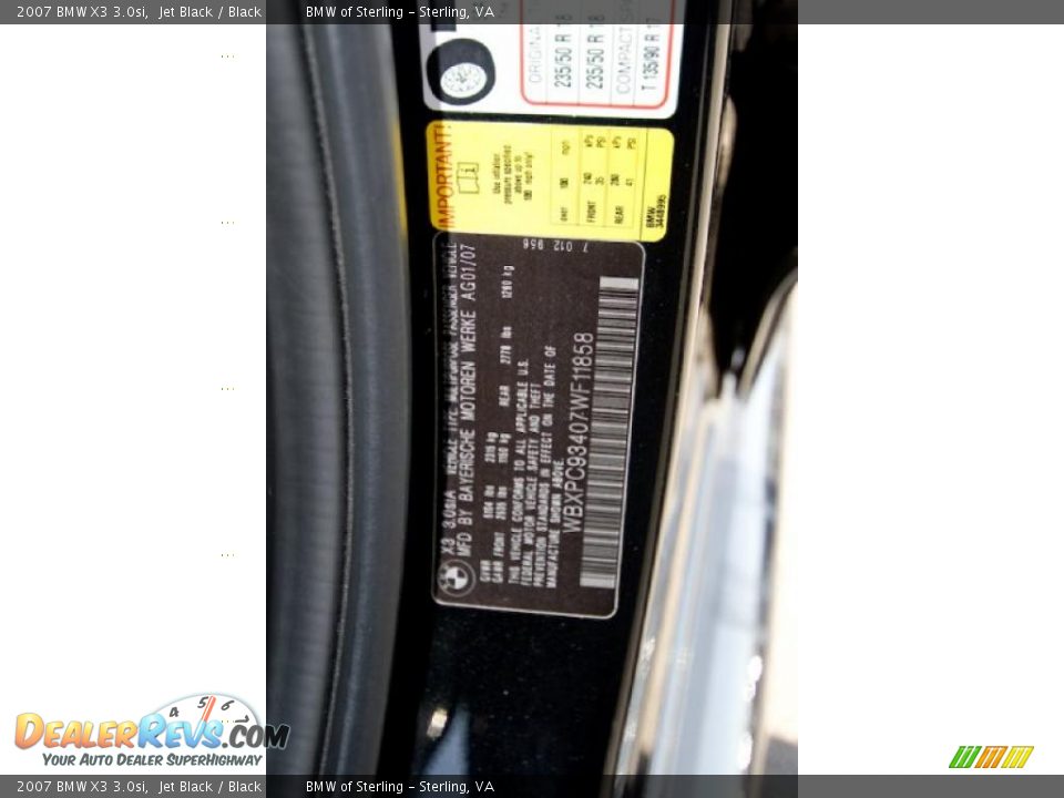 2007 BMW X3 3.0si Jet Black / Black Photo #15
