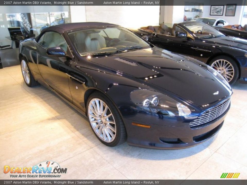 2007 Aston Martin DB9 Volante Midnight Blue / Sandstorm Photo #16