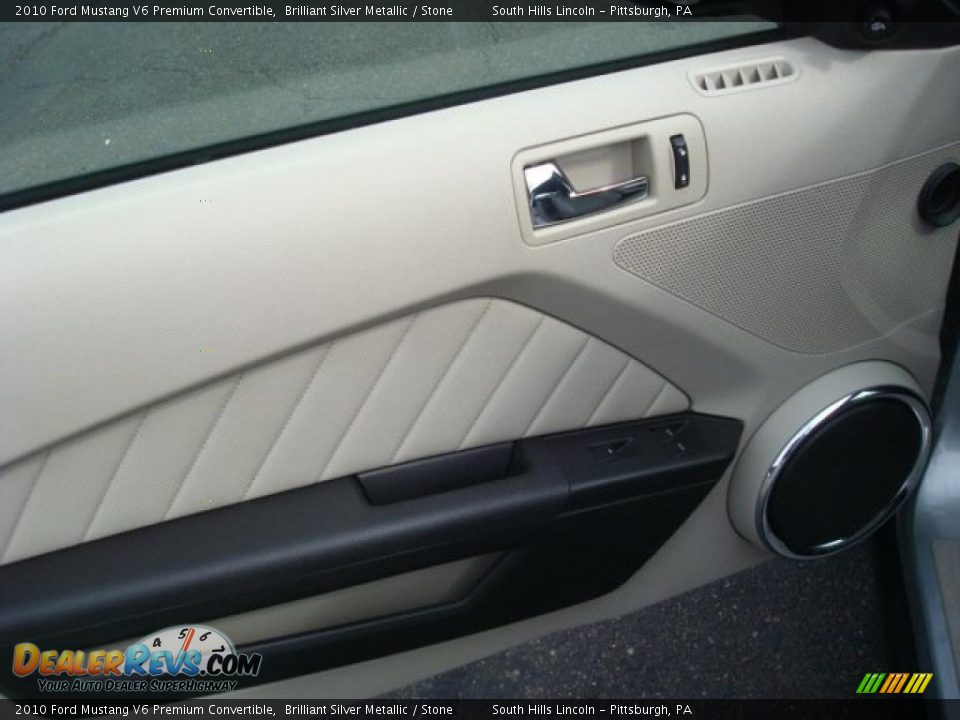 2010 Ford Mustang V6 Premium Convertible Brilliant Silver Metallic / Stone Photo #11