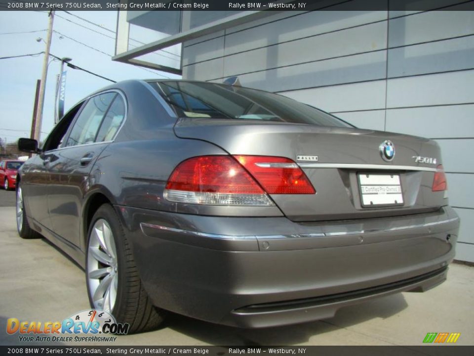 2008 BMW 7 Series 750Li Sedan Sterling Grey Metallic / Cream Beige Photo #3