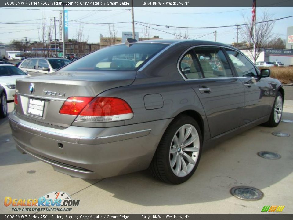 2008 BMW 7 Series 750Li Sedan Sterling Grey Metallic / Cream Beige Photo #5