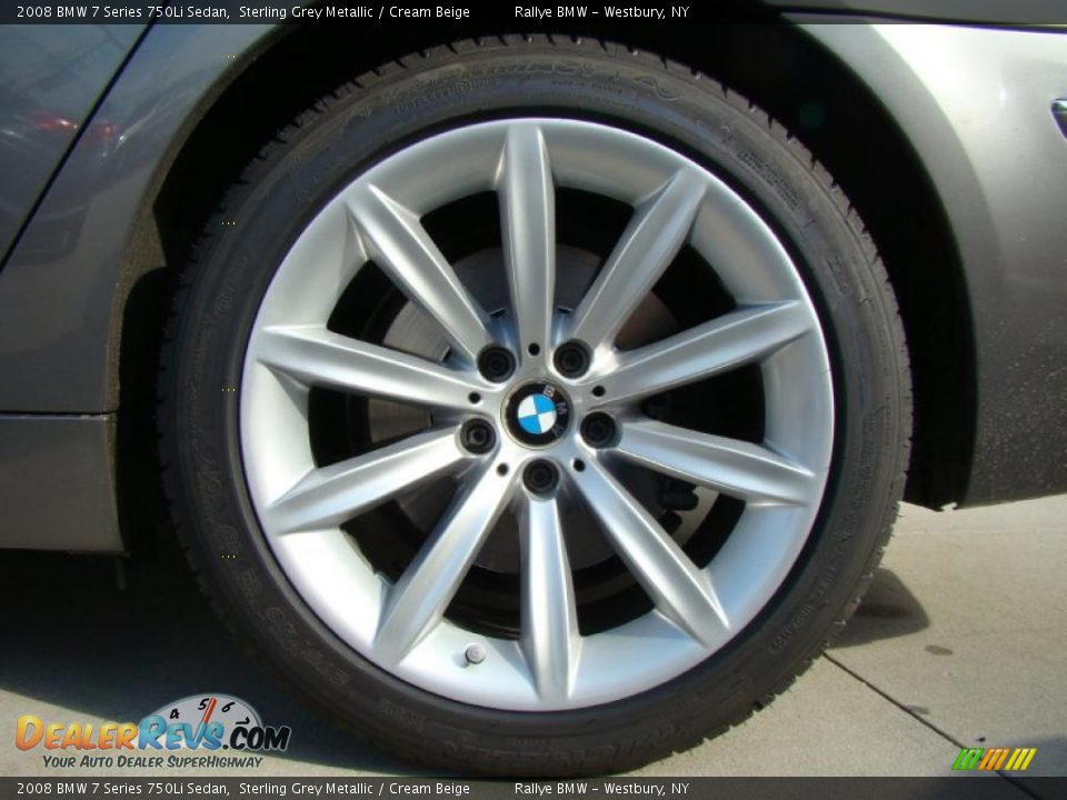 2008 BMW 7 Series 750Li Sedan Sterling Grey Metallic / Cream Beige Photo #6