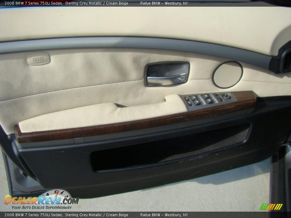2008 BMW 7 Series 750Li Sedan Sterling Grey Metallic / Cream Beige Photo #7