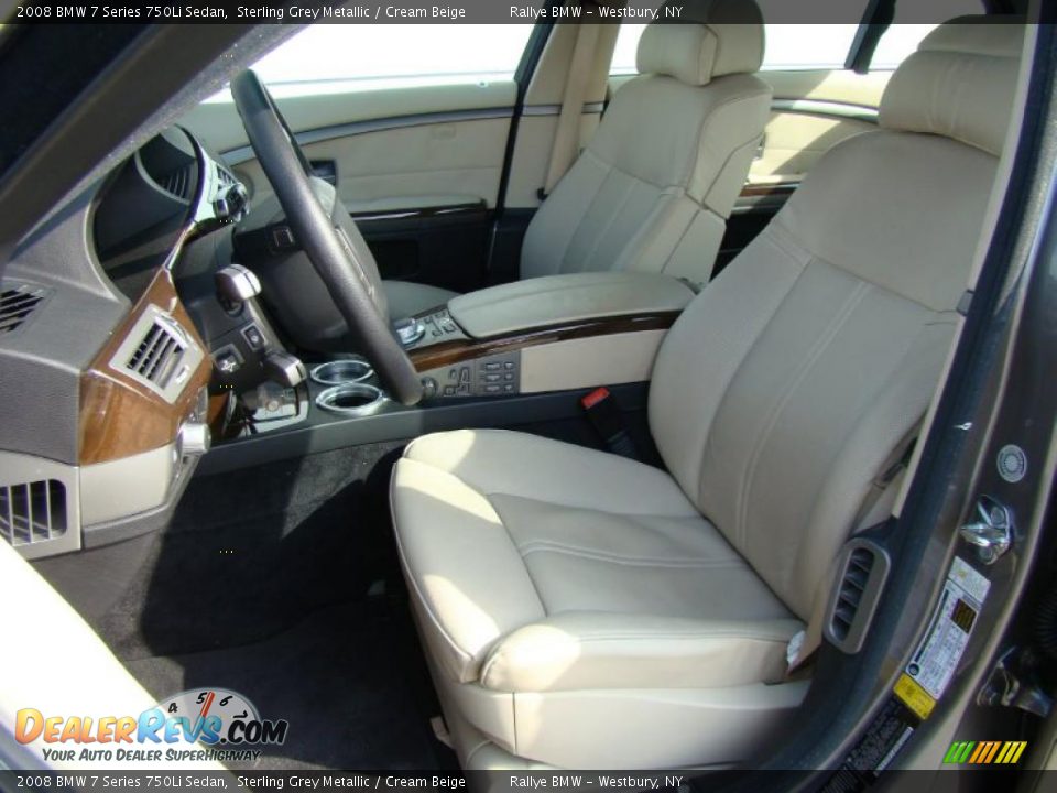 2008 BMW 7 Series 750Li Sedan Sterling Grey Metallic / Cream Beige Photo #8