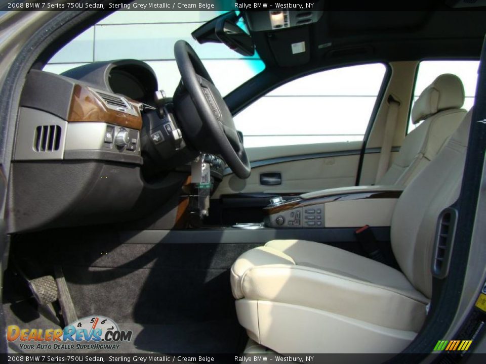 2008 BMW 7 Series 750Li Sedan Sterling Grey Metallic / Cream Beige Photo #9