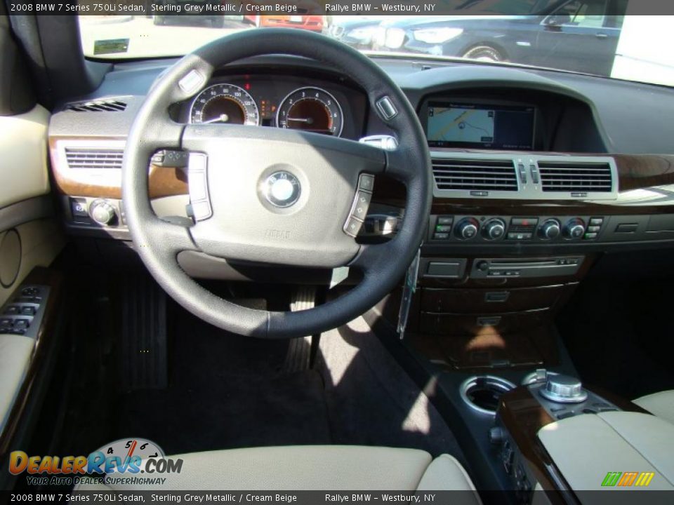 2008 BMW 7 Series 750Li Sedan Sterling Grey Metallic / Cream Beige Photo #11