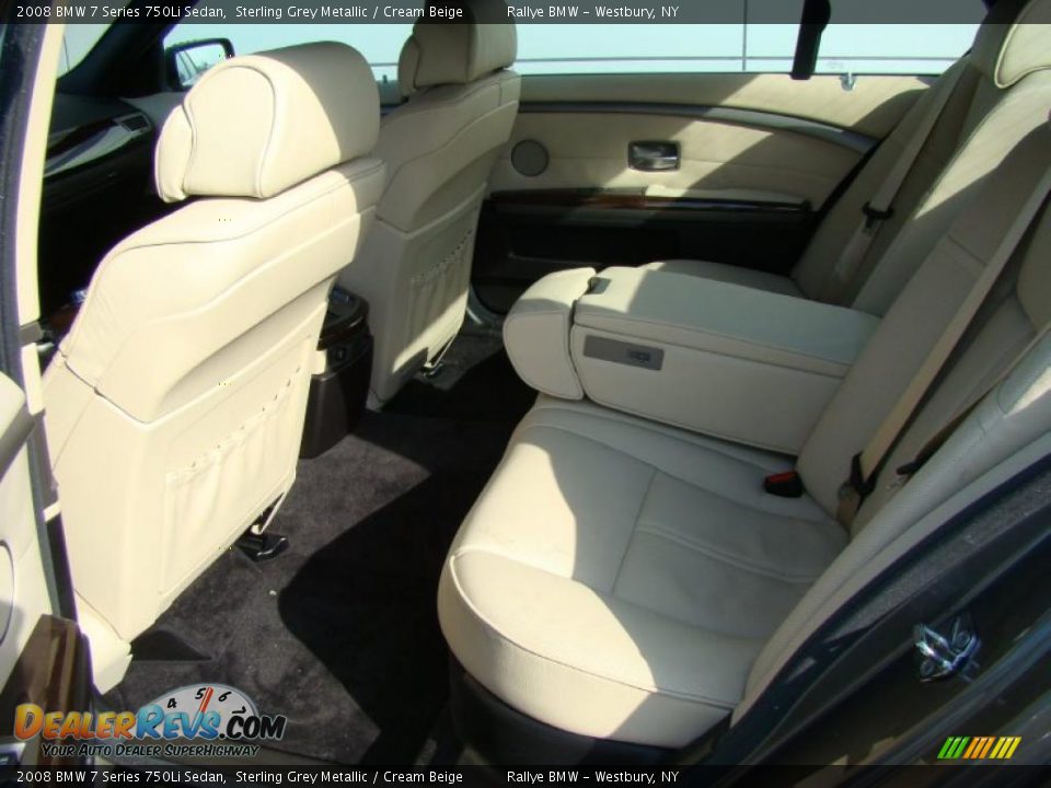 2008 BMW 7 Series 750Li Sedan Sterling Grey Metallic / Cream Beige Photo #12