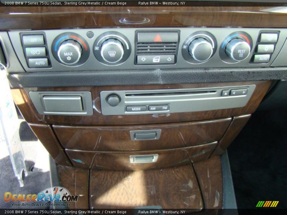 2008 BMW 7 Series 750Li Sedan Sterling Grey Metallic / Cream Beige Photo #13