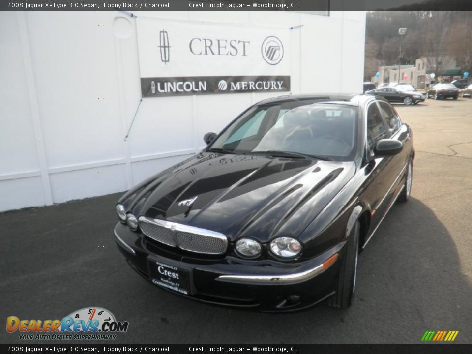 2008 Jaguar X-Type 3.0 Sedan Ebony Black / Charcoal Photo #1