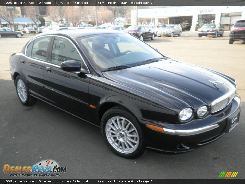 2008 Jaguar X-Type 3.0 Sedan Ebony Black / Charcoal Photo #3