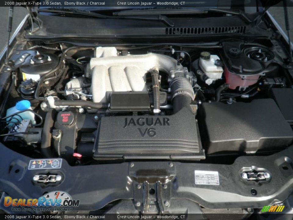 2008 Jaguar X-Type 3.0 Sedan Ebony Black / Charcoal Photo #13