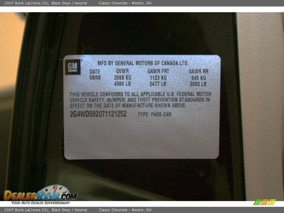 2007 Buick LaCrosse CXL Black Onyx / Neutral Photo #26