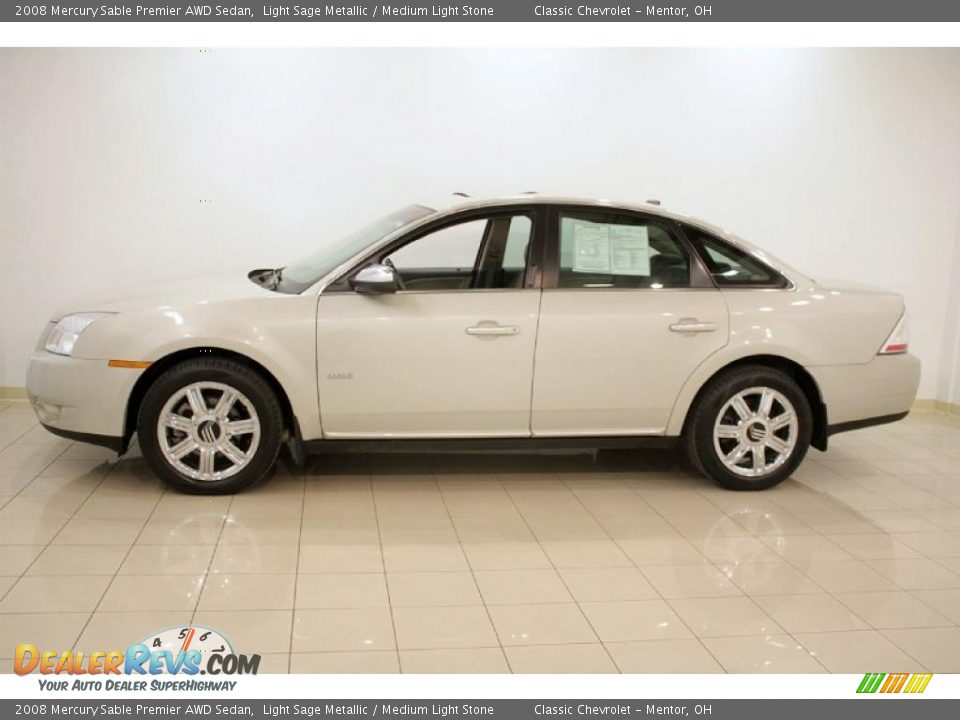 2008 Mercury Sable Premier AWD Sedan Light Sage Metallic / Medium Light Stone Photo #4