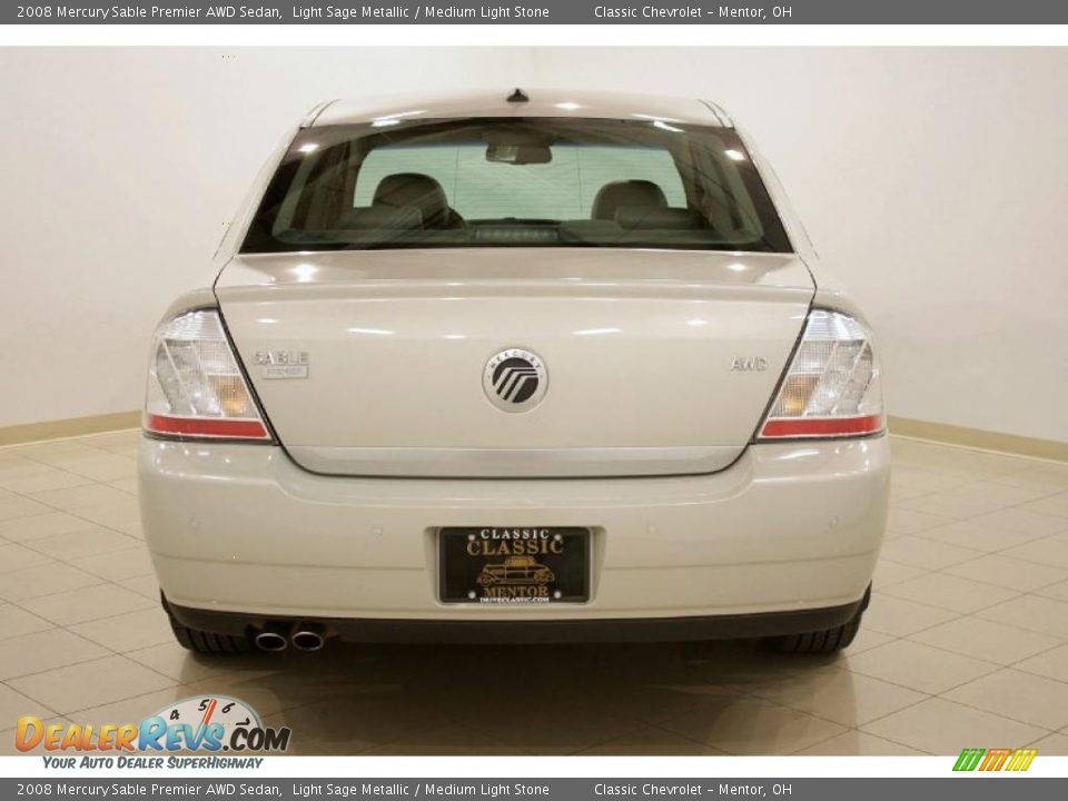 2008 Mercury Sable Premier AWD Sedan Light Sage Metallic / Medium Light Stone Photo #6