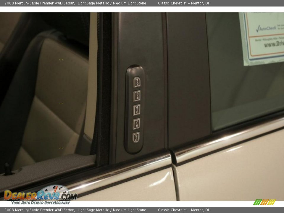 2008 Mercury Sable Premier AWD Sedan Light Sage Metallic / Medium Light Stone Photo #8