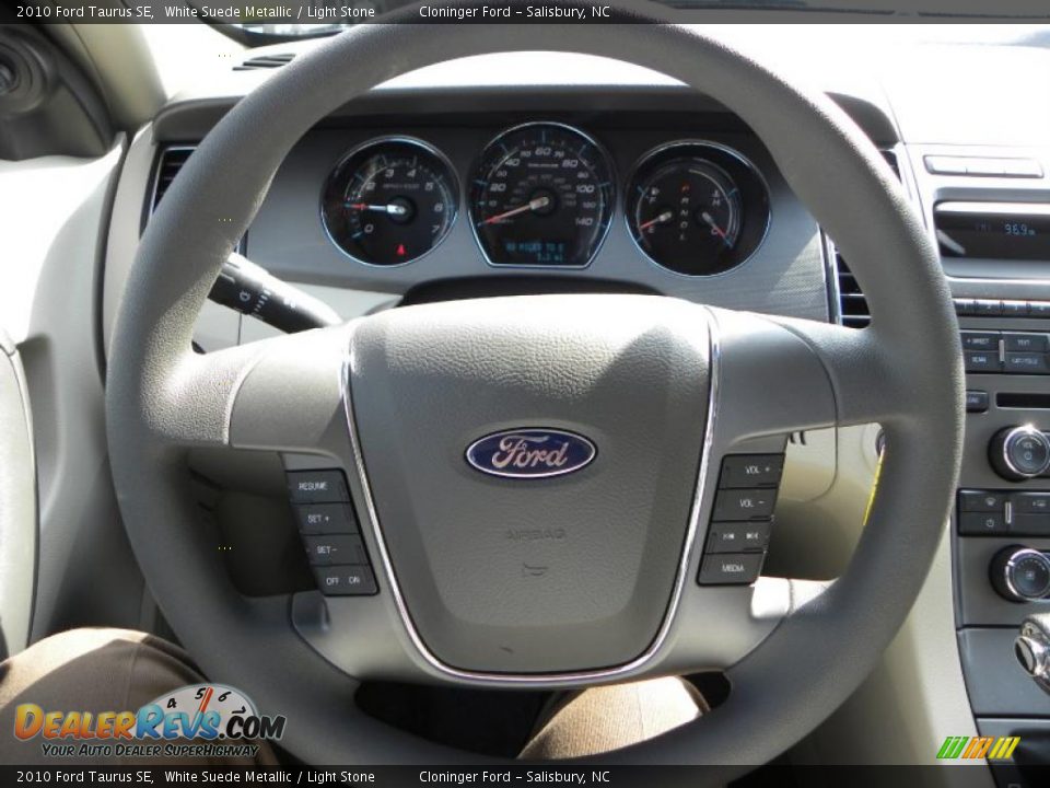 2010 Ford Taurus SE White Suede Metallic / Light Stone Photo #17