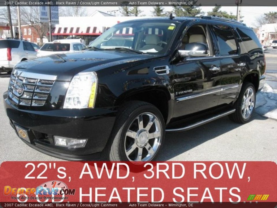 2007 Cadillac Escalade AWD Black Raven / Cocoa/Light Cashmere Photo #1