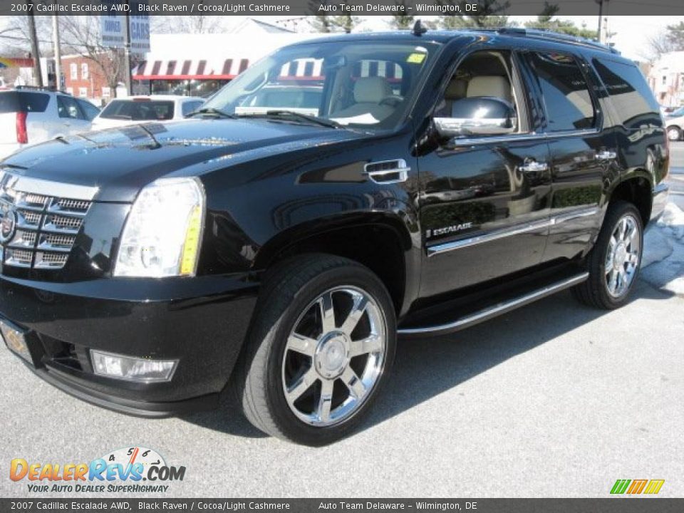 2007 Cadillac Escalade AWD Black Raven / Cocoa/Light Cashmere Photo #2