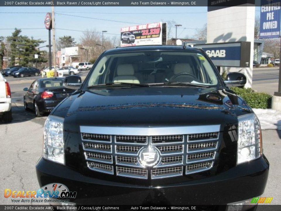 2007 Cadillac Escalade AWD Black Raven / Cocoa/Light Cashmere Photo #3