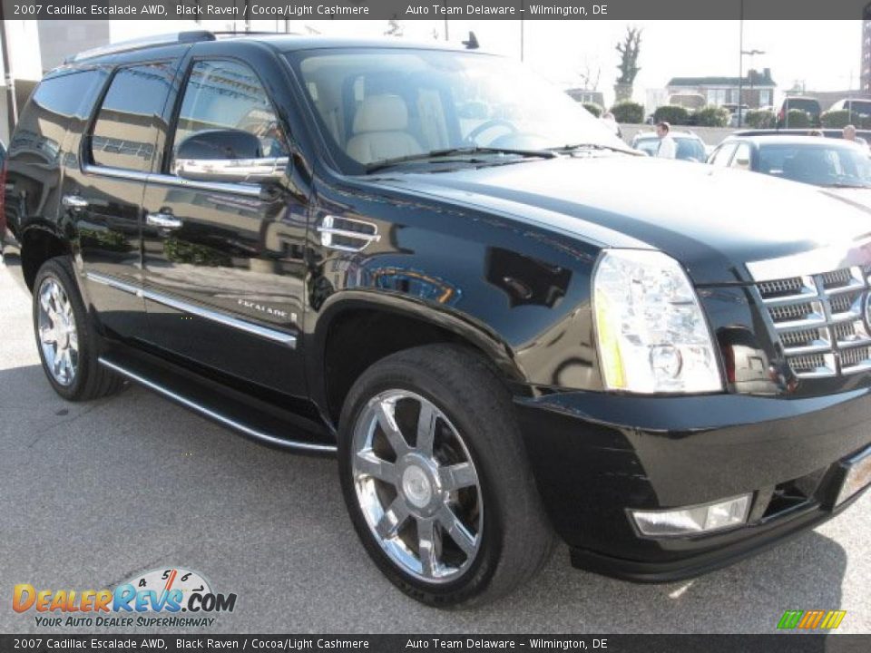 2007 Cadillac Escalade AWD Black Raven / Cocoa/Light Cashmere Photo #6