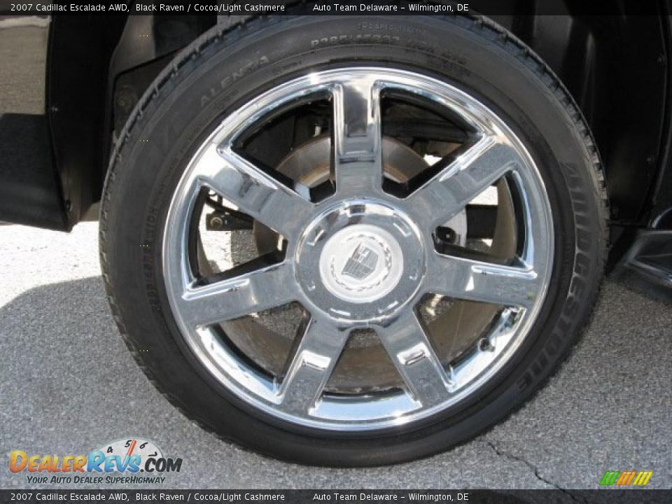 2007 Cadillac Escalade AWD Black Raven / Cocoa/Light Cashmere Photo #9