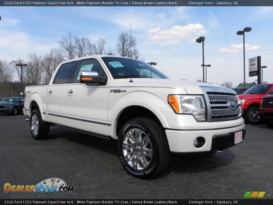 2010 Ford F150 Platinum SuperCrew 4x4 White Platinum Metallic Tri Coat / Sienna Brown Leather/Black Photo #1