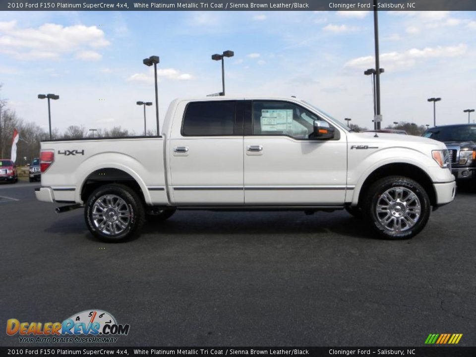 2010 Ford F150 Platinum SuperCrew 4x4 White Platinum Metallic Tri Coat / Sienna Brown Leather/Black Photo #2