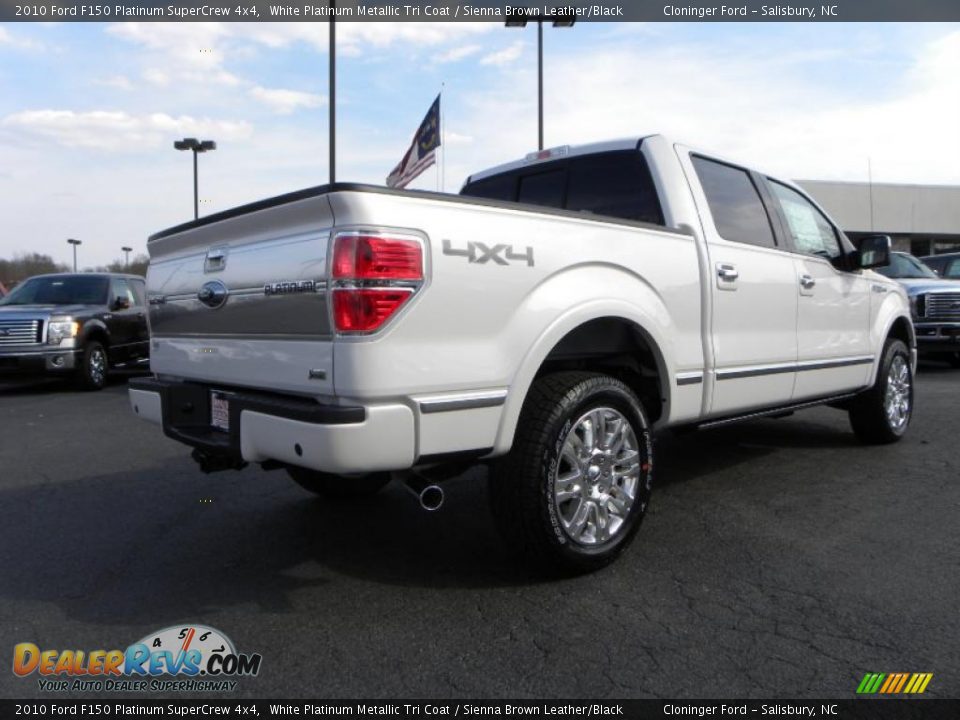 2010 Ford F150 Platinum SuperCrew 4x4 White Platinum Metallic Tri Coat / Sienna Brown Leather/Black Photo #3