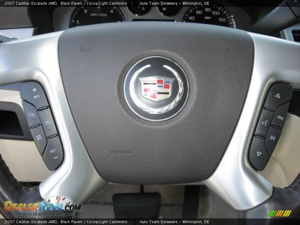 2007 Cadillac Escalade AWD Black Raven / Cocoa/Light Cashmere Photo #18