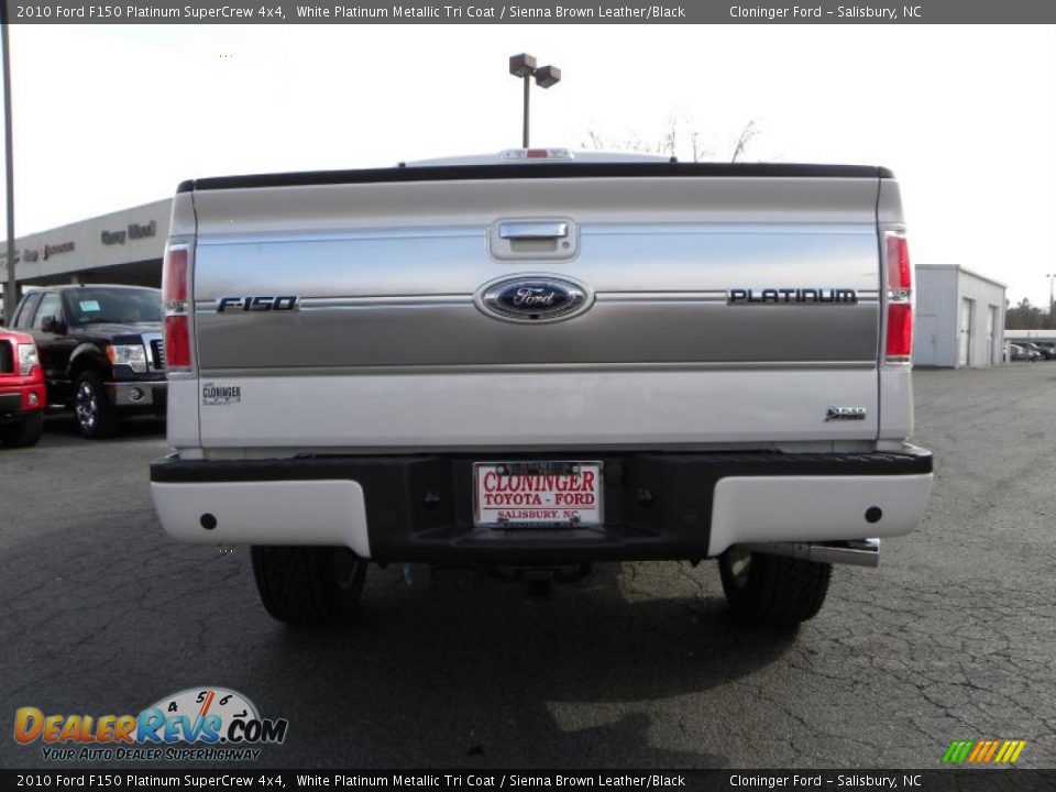 2010 Ford F150 Platinum SuperCrew 4x4 White Platinum Metallic Tri Coat / Sienna Brown Leather/Black Photo #4