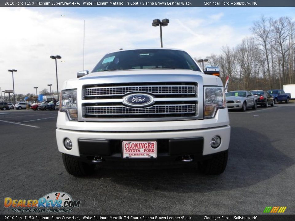 2010 Ford F150 Platinum SuperCrew 4x4 White Platinum Metallic Tri Coat / Sienna Brown Leather/Black Photo #7