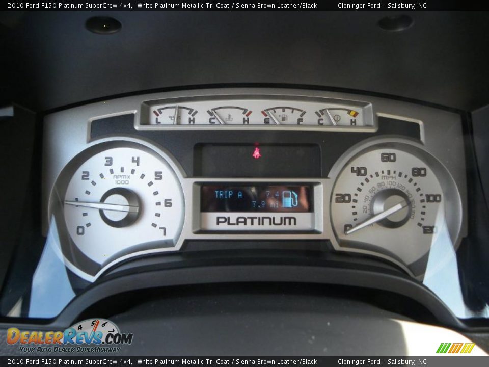 2010 Ford F150 Platinum SuperCrew 4x4 White Platinum Metallic Tri Coat / Sienna Brown Leather/Black Photo #19