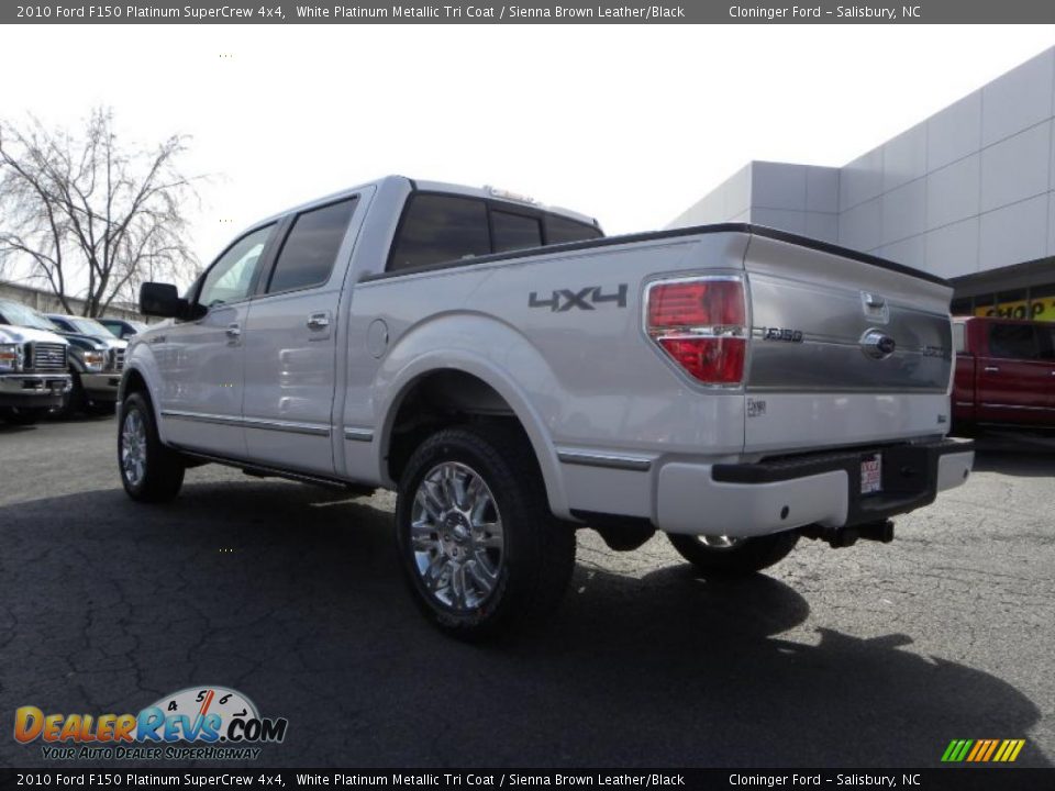 2010 Ford F150 Platinum SuperCrew 4x4 White Platinum Metallic Tri Coat / Sienna Brown Leather/Black Photo #32