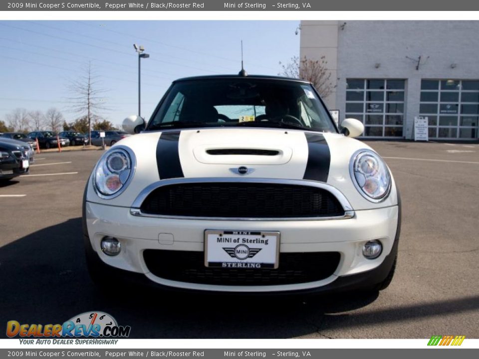2009 Mini Cooper S Convertible Pepper White / Black/Rooster Red Photo #1