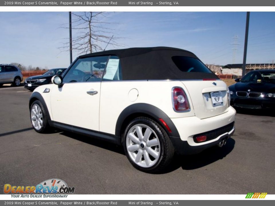 2009 Mini Cooper S Convertible Pepper White / Black/Rooster Red Photo #4