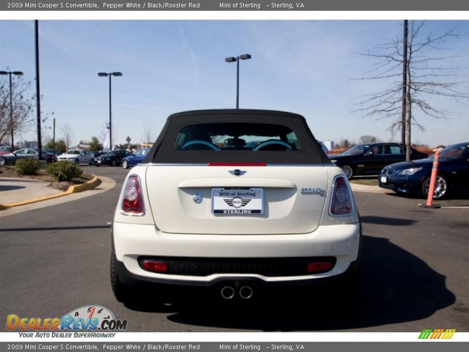 2009 Mini Cooper S Convertible Pepper White / Black/Rooster Red Photo #5
