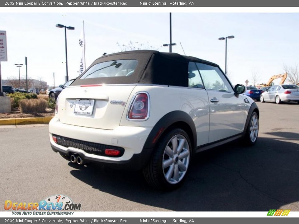 2009 Mini Cooper S Convertible Pepper White / Black/Rooster Red Photo #6